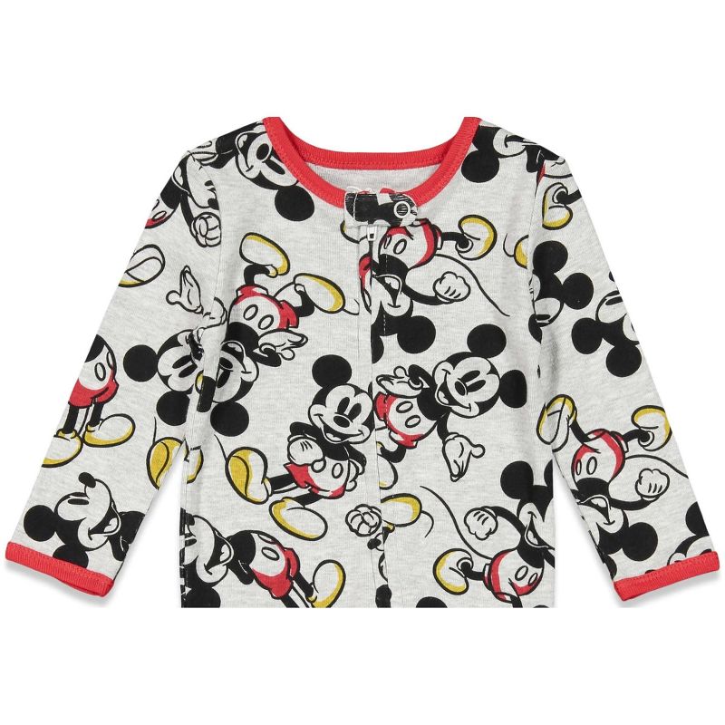 Disney Mickey Mouse Baby 2 Pack Zip Up Sleep N' Play Coveralls Newborn to Infant , 5 of 8