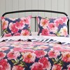 Greenland Home Fashions Peony Posy Navy Sham, 100% Microfiber Face, Reversible Coastal Design with Decorative Ties - 2 of 3