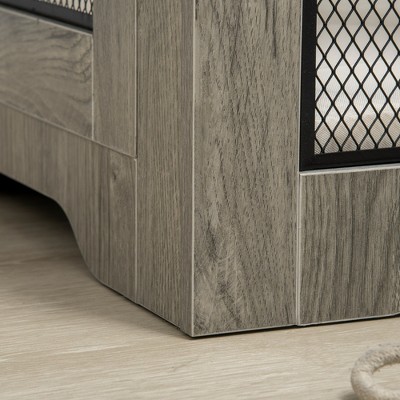 Gray Soft-Sided Dog Crate End Table with Drawer