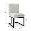 Set of 6 Upholstered Dining Chairs, Modern Fabric Kitchen Chairs with Black Metal Sled Base, Comfortable Padded Seat for Dining Room-Maison Boucle - 3 of 4