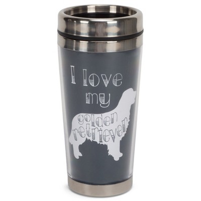 Elanze Designs I Love My Golden Retriever Silver Tone 16 Ounces