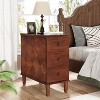 Hommoo Wood Nightstand, Fully Assembled Narrow Side Table with 3 Drawers - image 4 of 4