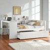 Full Size Wood Daybed with Trundle, Storage Drawers, Shelves, and Integrated Desk, No Box Spring Required,kids bed - 2 of 4
