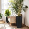 Dexmalle Set of 2 Faux Rattan Tall Planters Outdoor Indoor Large Planters with Water Level Monitor Inner Bucket - 2 of 4