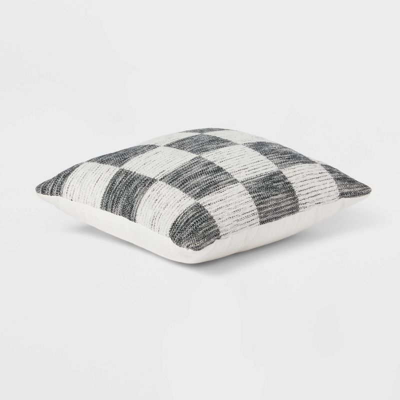 18&#34;x18&#34; Modern Woven Checkerboard Square Decorative Pillow Black - Threshold&#8482;, 4 of 6