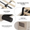 Upholstered Queen Bed Frame with Headboad, Comfy Vertical Velvet Platform Bed, Sturdy Wooden Slat Support, No Box Spring Needed, Easy to Assemble - 4 of 4