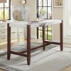 47.5" Modern Faux Marble Counter Height Dining Table with Solid Wood Legs, Space-Saving Bar Table for Kitchen or Apartment -3irtyhousy - 3 of 4