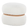 Sapphtopaz Modern Ottoman with Natural Wood Accent Boucle Upholstered Pouf with Foam Pad Multi-Purpose Shoe Bench for Living Room, Entryway - 4 of 4