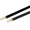 INSPIRE CHIC Women's Ribbon Velvet Long Double Layer Hand Tied Bow Tie with Beads - 3 of 4