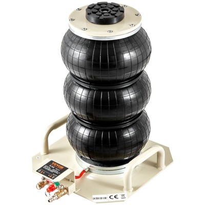 Yukimo 3 Ton Air Jack - 6600LBS Capacity Triple Bag Pneumatic Jack, 5.5"-17.7" Lift Range with 6 Steel Pipes & Side Handles for Cars/Garages/Repair