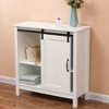 LuxenHome Farmhouse White MDF Wood Bathroom Storage Cabinet - 4 of 4