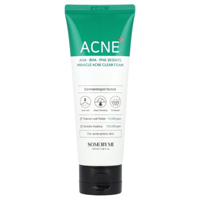 SOME BY MI AHA, BHA, PHA 30 Days Miracle Acne Clear Foam, 3.38 fl oz (100 ml)