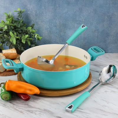Martha Stewart Everyday Drexler 2 Piece Ladle and Serving Spoon Kitchen Tool Set in Turquoise — фото 2