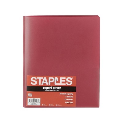 Staples 2-Pocket Fasteners Folder Burgundy (21644-CC/20630)