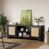 COZONY Rattan TV Stand for 70 Inch TV, Entertainment Center with Cabinets & Open Shelves, Wooden Media Console Table with Storage for Living Room - 4 of 4