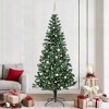 vidaXL Artificial Pre-lit Christmas Tree Green 94.5" PVC and Metal - 2 of 4