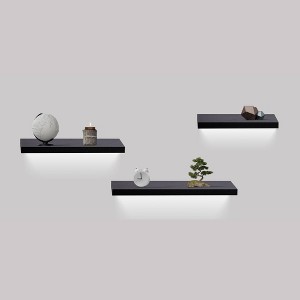 Munora 31.5" Floating Shelves, Wall-Mounted Maple Wood with Invisible Brackets for Bathroom, Bedroom, Living Room & Kitchen - 1 of 4