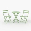 Outdoor 3 Piece Folding Patio Bistro Set, Weather Resistant Table and 2 Chairs, Portable Metal Furniture for Balcony, Porch, Garden or Small Spaces - 3 of 4