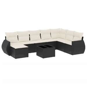 vidaXL Garden Sofa Set Black, Cream White - 1 of 4
