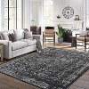Vintage Traditional Washable Area Rug - Foldable Thin Non-Slip Carpet, Distressed Floral Print Kitchen Accent Mat for Bedroom, Living Room Bathroom - 2 of 4
