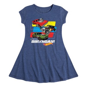Girls' - Hot Wheels - Its My Birthday Fit & Flair Cap Sleeve Dress - 1 of 2