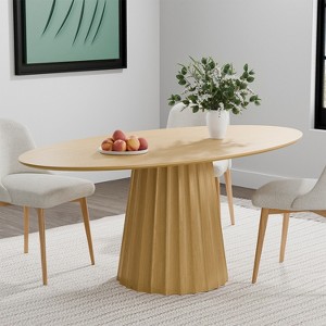 Lirago dinning table set of 6 67"L*33.5"W*30"H- Natural Wood Finish - 1 of 4
