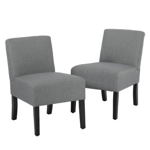 FDW Dining Chair Accent Chair with Soft Fabric and Backrest for Living Room - 1 of 4