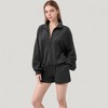 Anna-Kaci Active Women's Long Sleeve Woven Half Zip Pullover Top with Stand Collar and Elastic Cuffs - 2 of 4