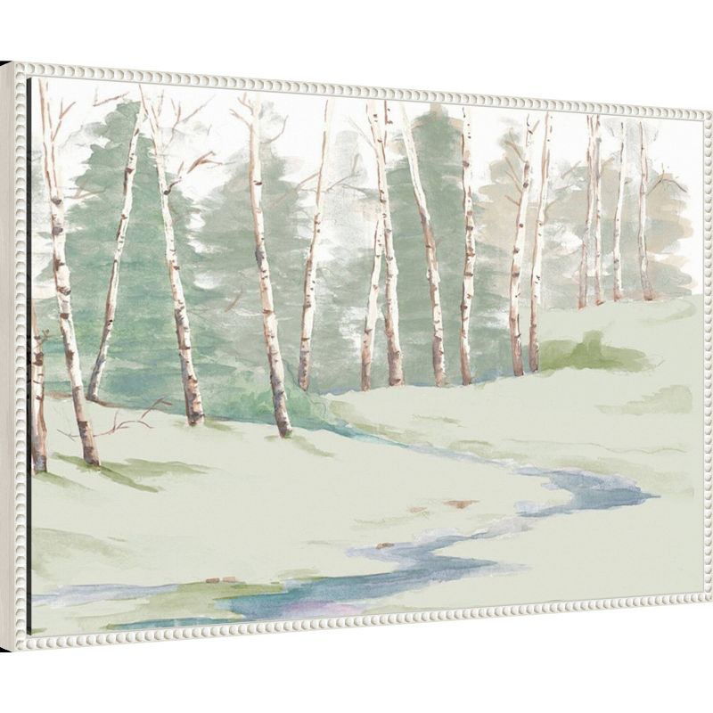 33&#34;x23&#34; Winter Wood Landscape by Patricia Pinto Framed Canvas Wall Art Print White - Amanti Art, 3 of 10