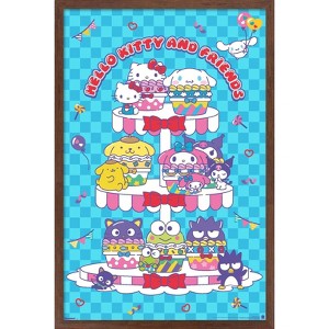 Trends International Hello Kitty and Friends: 25 Sweet Cupcakes - Group Framed Wall Poster Prints - 1 of 4