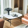 Small Rock Beam & Ceramic Low Square Coffee Table with Easy Assembly and Easy to Clean - 2 of 4