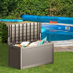 Yardgrace 35/50/90/100 Gallon Deck Box Weather Resistant Storage and Seating Outdoor Deck Box - 1 of 4