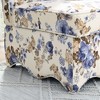 Kumasinova Floral Accent Chair, Flannelette Fabric Armless Dining Chair with Matching Pillow, Sofa Chair for Small Spaces, Easy Assembly - 3 of 4