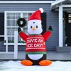 Whisen 6FT Christmas Inflatables Outdoor Decorations Penguin Wearing Christmas Sweater, Blow-Up Yard Christmas Decor - Red - 2 of 4