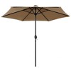 vidaXL Garden Parasol Taupe Polyester Fabric 106.3 in Collapsible - 2 of 4