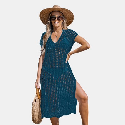 Women's Short Sleeve Cut-Out Cover-Up Dress - Cupshe