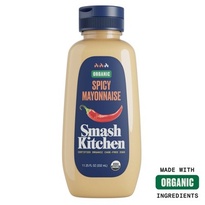 Smash Kitchen Organic Spicy Mayonnaise, 11.25 oz Bottle (Pack of 4)