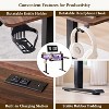 SinCiDo Height Adjustable Electric Standing Desk with Charging Station, 48" Sit Stand Up Computer Home Office Desk with LED Lights, Dark Walnut - 4 of 4