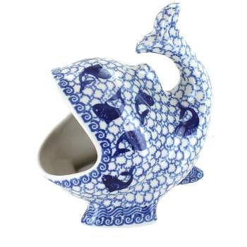 Blue Rose Polish Pottery F28 Ceramika Artystyczna Fish Sponge Holder