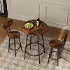 PAGED Modern 3-Piece Dining Set with 1 Bar Table (Middle Shelf) & 2 Backed Bar Stools for Kitchen/Dining Room - 2 of 4