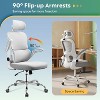 Ergonomic High Back Mesh Office Chair, Swivel Desk Chair with Lumbar Support & Flip-up Armrests for Home Office Use, Breathable Mesh, White - 4 of 4