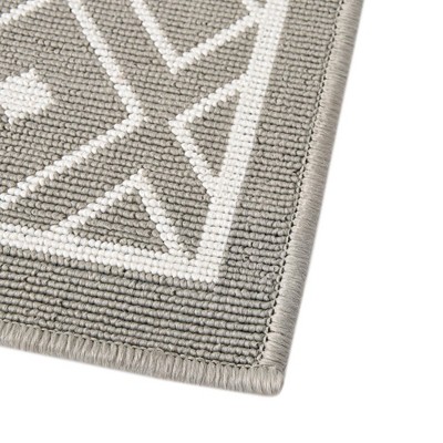 Gray Flat Woven Synthetic 9' x 12' Rectangular Outdoor Rug