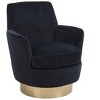 Lyngins 360° Swivel Accent Chair, Swivel Barrel Chair, Armchair for Living Room, Round Barrel Chairs with Gold Stainless Steel Base, Reading Chair - 3 of 4