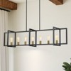 Rennnsan Zorentha 59"W 7-Light Rectangle Industrial Dimmable Kitchen Island Pendant in Black/Brass - 2 of 4
