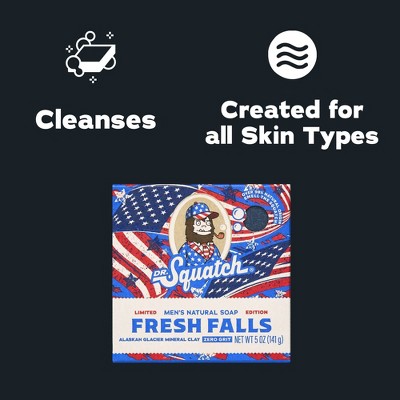 DR. SQUATCH Men's All Natural Bar Soap - Fresh Falls Americana Reskin - 5oz
