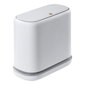 Aoibox Slim Trash Can with Press-Top Lid, 3.3 Gallon Adsorption Garbage Bin for Bathroom, Office, Bedroom, Living Room, White - 1 of 4