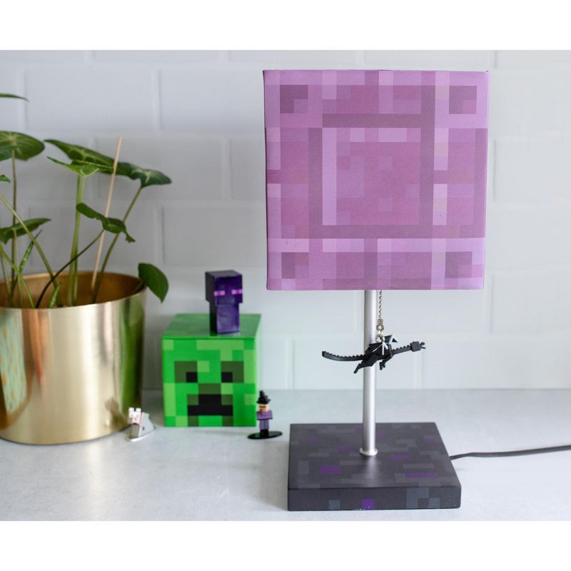 Ukonic Minecraft Nether Portal Desk Lamp with Ender Dragon Pull, 4 of 7