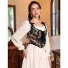 Acekool Women’s Vintage Floral Corset Lace-Up Vest, Vintage Pirate-Inspired Bustier with Embroidered Print - 3 of 4