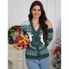 Clearlove Women's Reindeer Print Button Front Cardigan Ribbed Knit Long Sleeve Christmas Cozy Holiday Sweater - 2 of 4