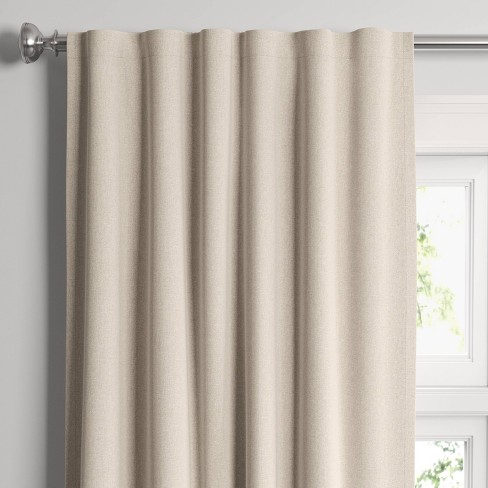 1pc 50x63 Blackout Block Striped Window Curtain Panel White/beige -  Threshold™ : Target